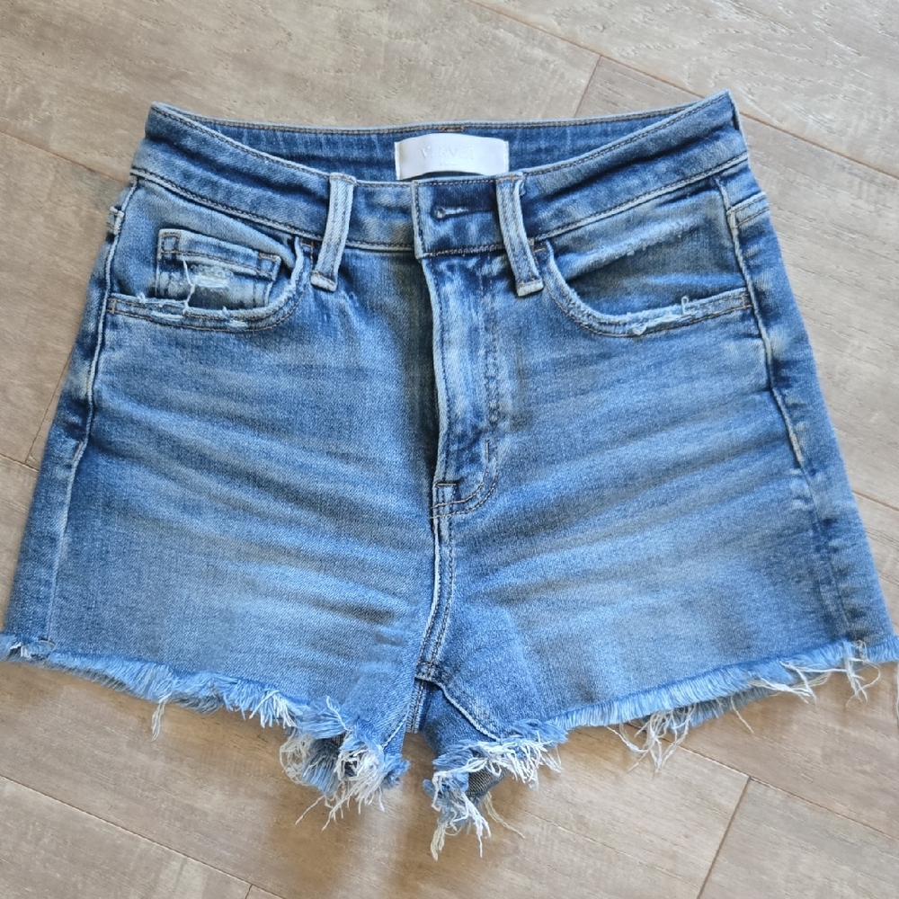 Vervet Blue High Rise Denim Shorts